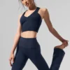 High-Waist Bootcut Leggings Airbrush - Azul marino