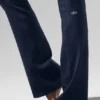 High-Waist Bootcut Leggings Airbrush - Azul marino