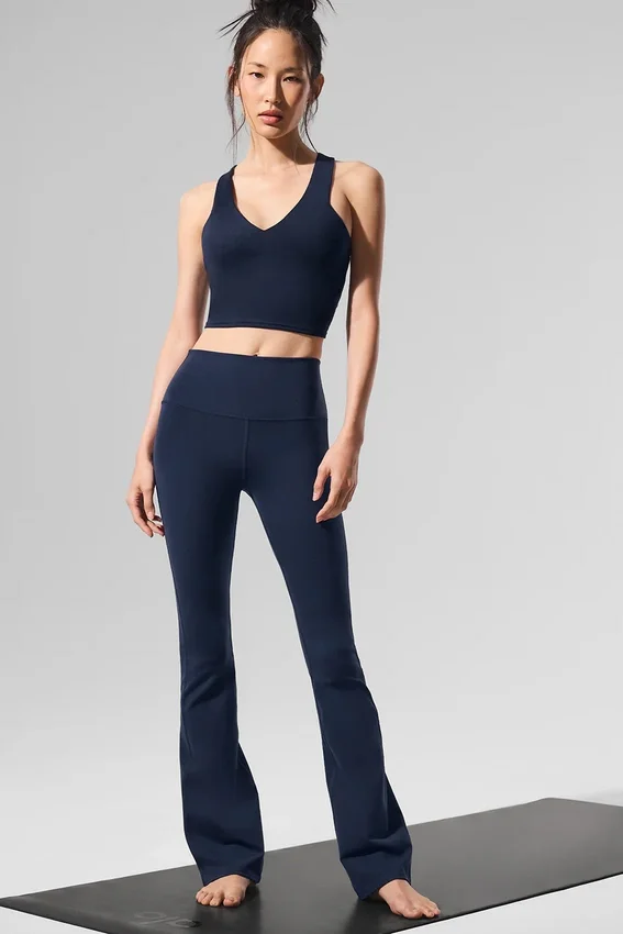 High-Waist Bootcut Leggings Airbrush - Azul marino