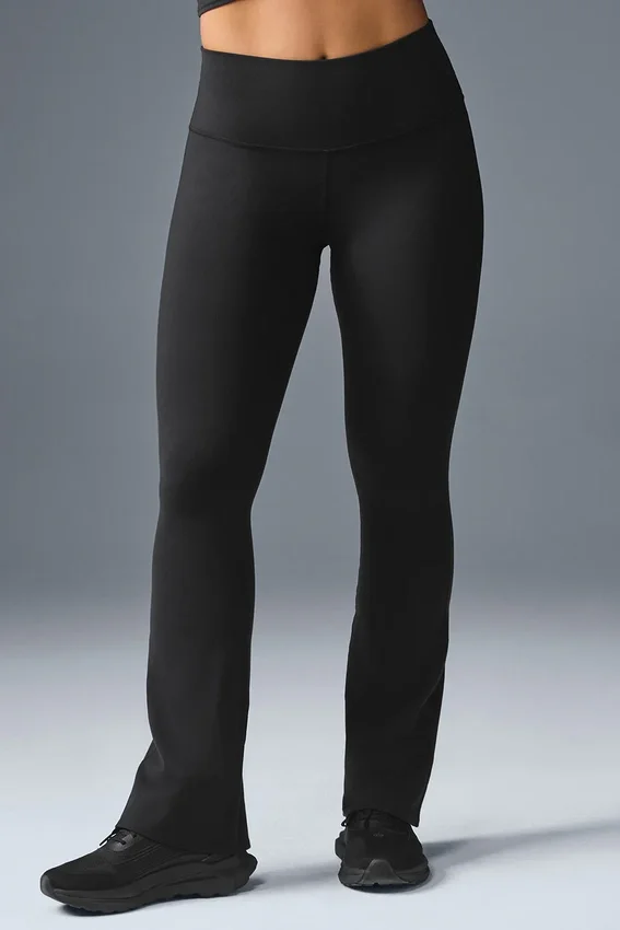 High-Waist Bootcut Leggings Airbrush - Negro