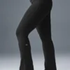 High-Waist Bootcut Leggings Airbrush - Negro