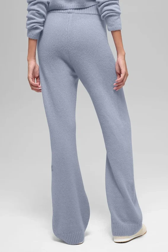 High-Waist Cashmere Wool Pantalón con corte ancho New Class - Winter Frost