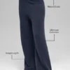High-Waist Cashmere Wool Wide Leg Pant — Navy