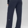 High-Waist Cashmere Wool Wide Leg Pant — Navy