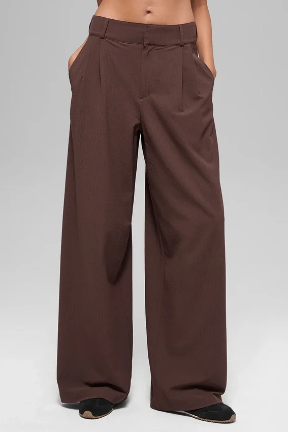 High-Waist Dreamscape Trouser (long) - Brownstone