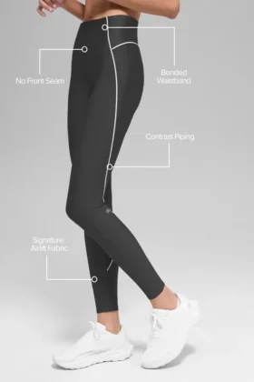 High-Waist Haven Leggings de Airlift – Antracita/Blanco