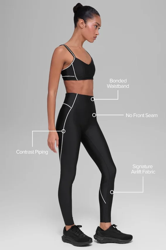 High-Waist Haven Leggings de Airlift - Negro/Blanco
