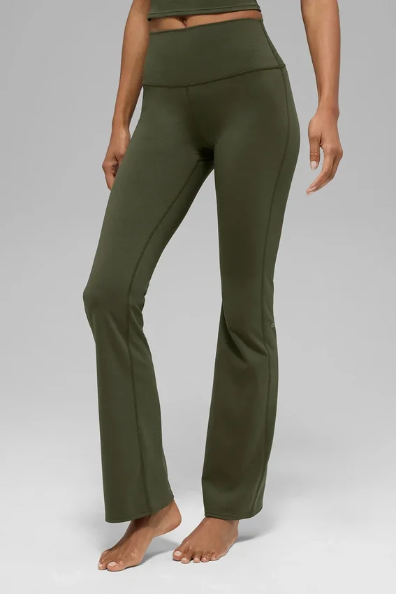 High-Waist Leggings de corte acampanado Alo Softsculpt – Verde oliva
