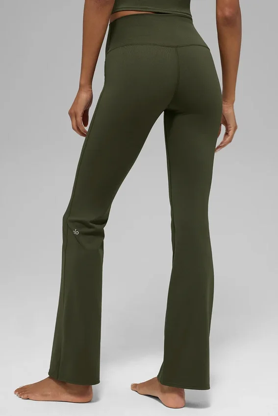 High-Waist Leggings de corte acampanado Alo Softsculpt – Verde oliva