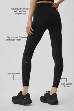 High-Waist Leggings de largo 7/8 Alo Softsculpt – Negro