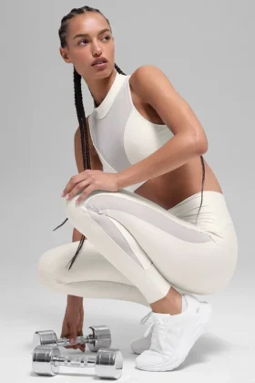 High-Waist Mesh Infatuation Leggings - Ivory