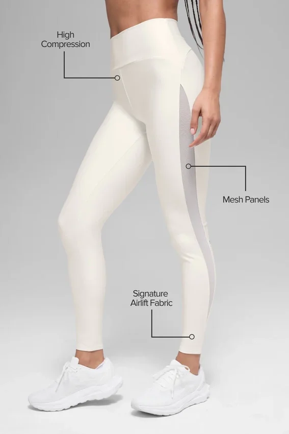 High-Waist Mesh Infatuation Leggings - Ivory