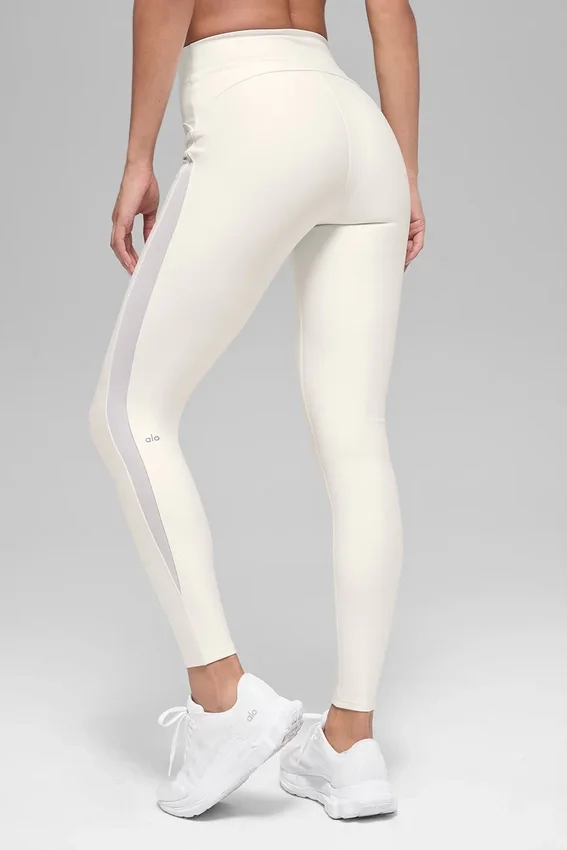 High-Waist Mesh Infatuation Leggings - Ivory