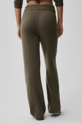 High-Waist New Class Wide Leg Pant en lana y cachemira – Olive Tree