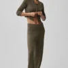 High-Waist New Class Wide Leg Pant en lana y cachemira - Olive Tree