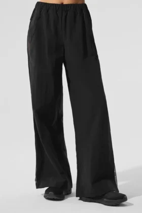 High-Waist Origin Wide Leg Track Pant - Negro
