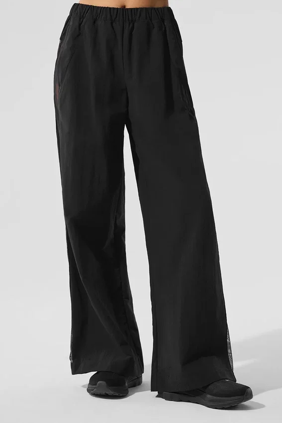 High-Waist Origin Wide Leg Track Pant - Negro
