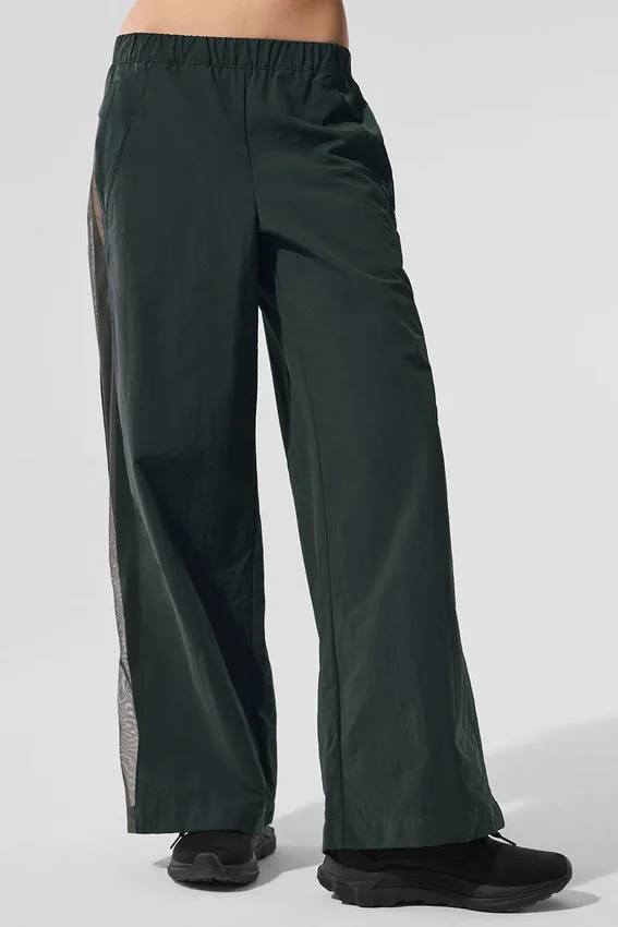 High-Waist Origin Wide Leg Track Pant - Verde carbón