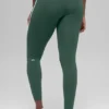 High-Waist Race Pace 7/8 Leggings de Airbrush — Verde trébol/Blanco