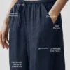 High-Waist Straight Leg Pant - Navy