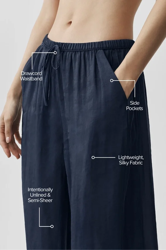 High-Waist Straight Leg Pant - Navy