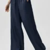 High-Waist Straight Leg Pant - Navy