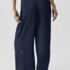 High-Waist Straight Leg Pant - Navy