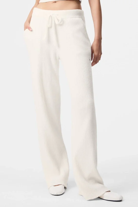 High-Waist Wide Leg Pant «Snuggle up Jersé» — Marfil