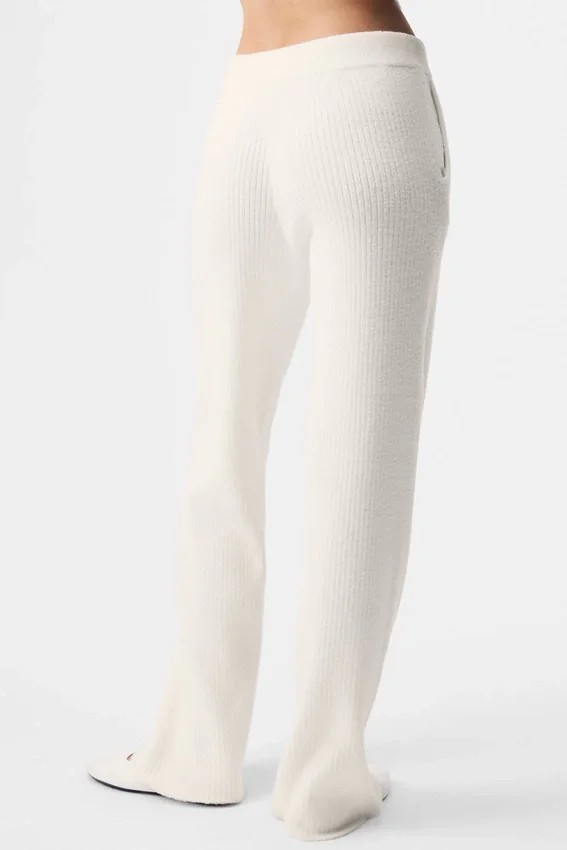 High-Waist Wide Leg Pant «Snuggle up Jersé» — Marfil