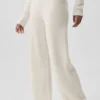 High-Waist Wool Cashmere New Class Wide Leg Pant - Ivory