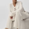 High-Waist Wool Cashmere New Class Wide Leg Pant - Ivory