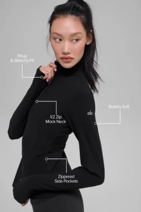 Jersé Alosoft Rapid con media cremallera – Negro