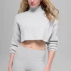 Jersey de cuello alto corto de punto trenzado Winter Bliss de manga larga - Athletic Heat