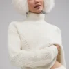 Jersey de cuello alto de cachemira «Winter Magic» — Marfil