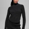 Jersey de denim sin espalda de manga larga - Negro/Antracita