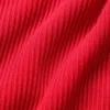 Jersey de denim sin espalda de manga larga - Rojo brillante