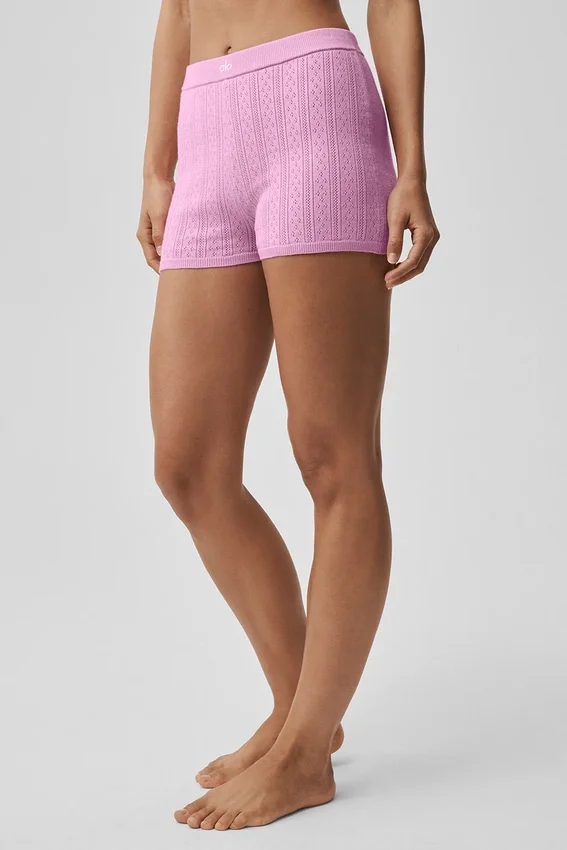 Jerséis de punto Pointelle «Be Mine Hot» — Rosa corazón de caramelo