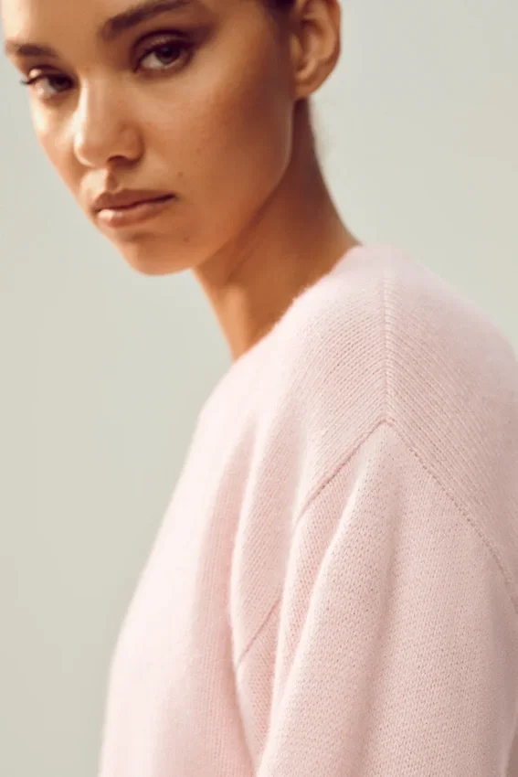 Jerséu Cashmere Embrace - Rosa escarchado