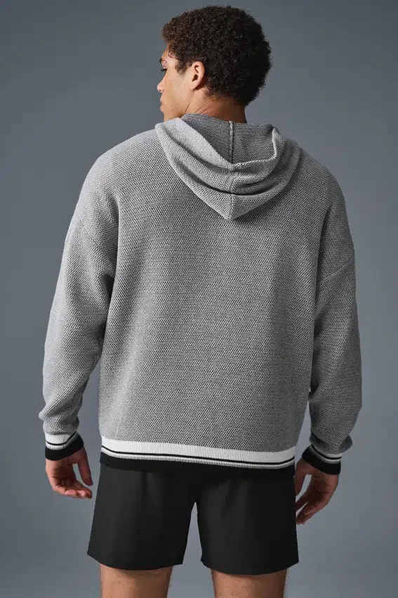 Jerséu con capucha de punto «Sports Club» - Gris jaspeado deportivo
