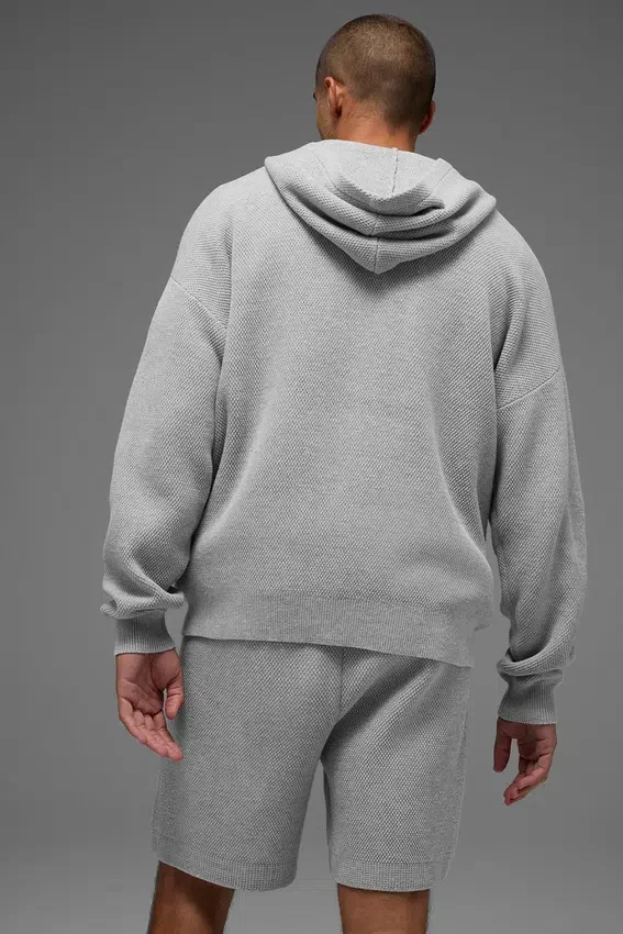 Jerséu con capucha de punto «Sports Club» - Gris jaspeado deportivo