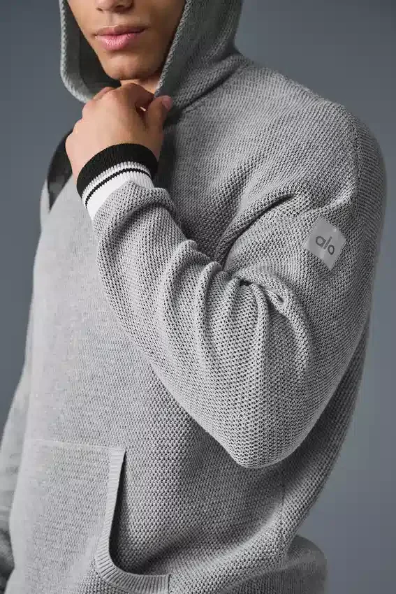 Jerséu con capucha de punto «Sports Club» - Gris jaspeado deportivo