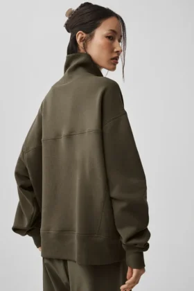 Jerséu con cuello alto Hazy – Olivo