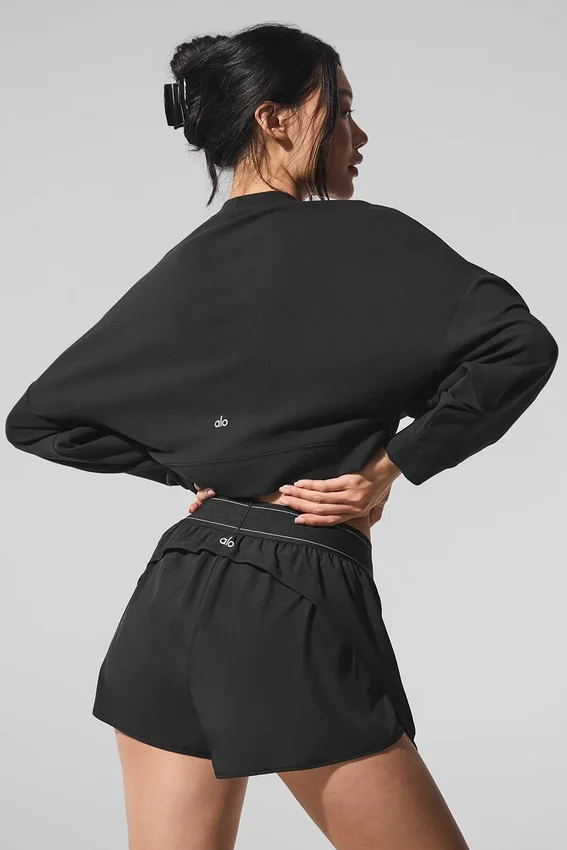 Jerséu corto de cuello redondo Sway - Negro