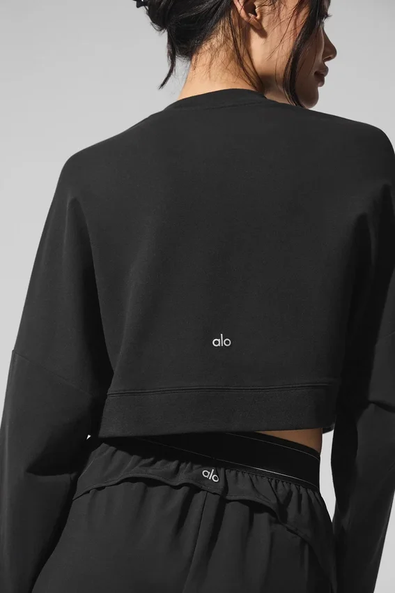 Jerséu corto de cuello redondo Sway - Negro