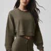 Jerséu corto Sway de cuello redondo - Verde olivo