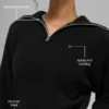 Jerséu de cachemira con tejido tipo waffle y cremallera de 1/4 - Negro