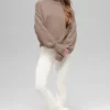Jerséu de cuello alto corto New Class de lana y cachemira - Chai Latte