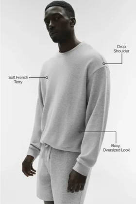 Jerséu de cuello redondo Chill – Gris jaspeado deportivo