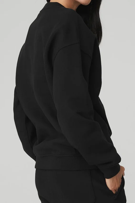Jerséu de cuello redondo de tejido grueso Renown - Negro
