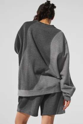 Jerséu de cuello redondo Make Waves – Gris jaspeado oscuro tonal